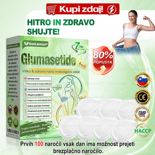 Registrirano pri JAZMP in GMP certificirano👩‍⚕️🎁 𝐆𝐞𝑒𝐿𝑒𝐦𝐨𝐧® 𝐆𝐥𝐮𝐦𝐚𝐬𝐞𝐭𝐢𝐝𝐞 8 v 1 Hujševalni in zdravju namenjen nano obliž z mikroiglicami 🇸🇮 (Samo enkrat na dan, vidne spremembe že v 7 dneh)